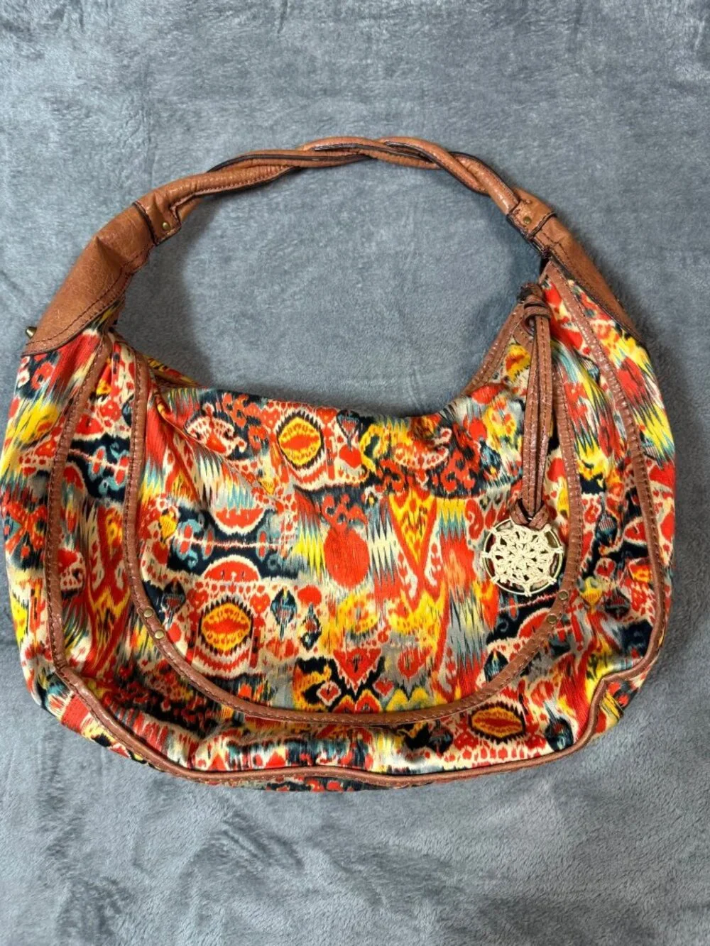Jessica Simpson Ikat Print Hobo Shoulder Bag Boho Festival Purse